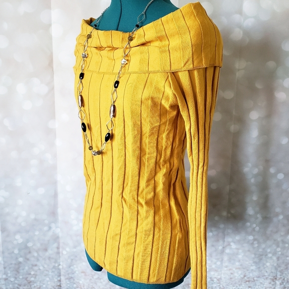 INC Off-Shoulder Ribbed Sweater - Picture 8 of 11